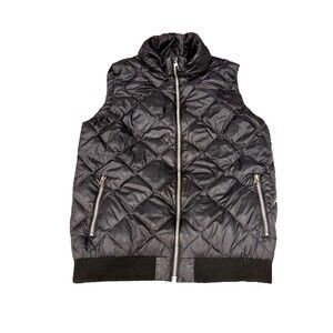 Patagonia Size M Black Zip Puffer Vest Jacket Duck Down Pockets Hiking